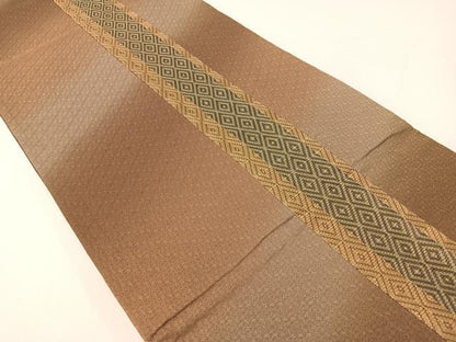 平和屋着物●ひなや工房　くむ・あむ・おる　伊豆蔵明彦　唐組　全通柄袋帯　切嵌　吉祥間道　正絹　逸品　CABG1832vp