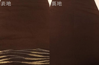 平和屋着物●太鼓柄袋帯　柿渋　夢黄櫨　金銀糸　正絹　逸品　CABG1833vp