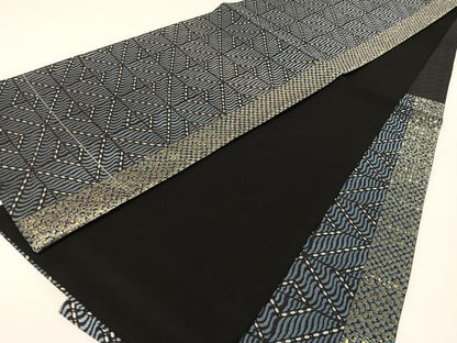 平和屋着物●六通柄袋帯　おしゃれ遊粋趣　金糸　正絹　逸品　未使用　CABG1837vp