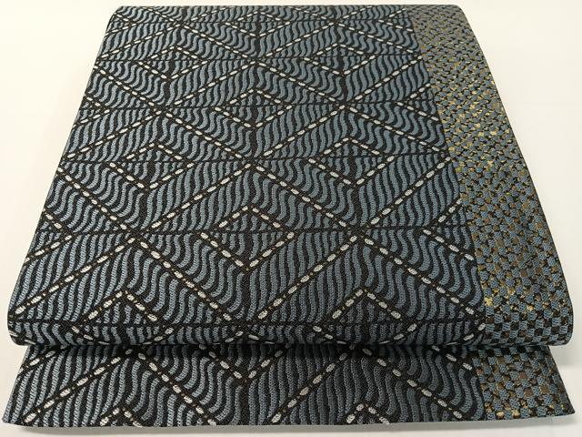 平和屋着物●六通柄袋帯　おしゃれ遊粋趣　金糸　正絹　逸品　未使用　CABG1837vp