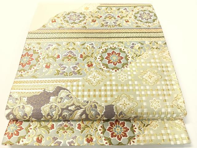平和屋着物●六通柄袋帯　唐織　作家物　正倉院名物裂　金糸　正絹　逸品　CABG1838vp