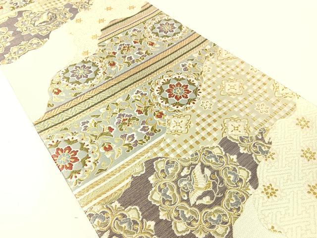 平和屋着物●六通柄袋帯　唐織　作家物　正倉院名物裂　金糸　正絹　逸品　CABG1838vp