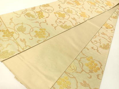 平和屋着物●全通柄　本袋帯　葡萄唐草文　正絹　逸品　CABG1840vp