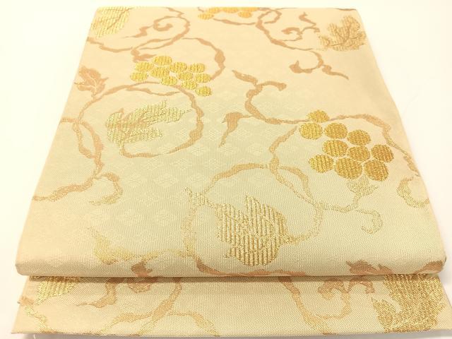 平和屋着物●全通柄　本袋帯　葡萄唐草文　正絹　逸品　CABG1840vp