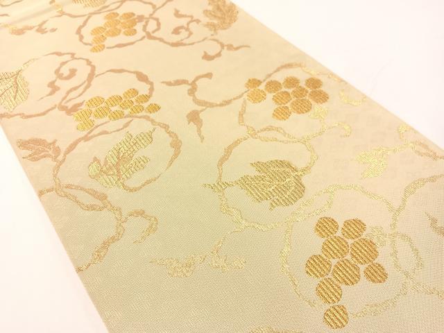 平和屋着物●全通柄　本袋帯　葡萄唐草文　正絹　逸品　CABG1840vp