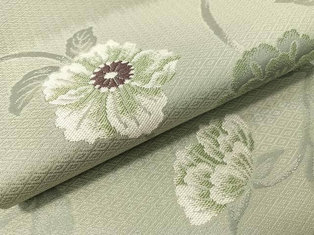 平和屋着物●九寸名古屋帯　花唐草文　正絹　逸品　CABG1842vp