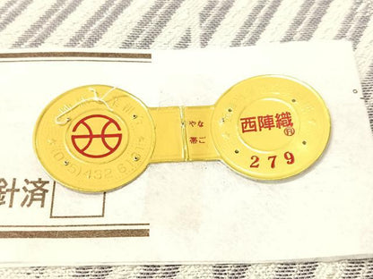 平和屋着物●西陣　弥栄織物謹製　九寸名古屋帯　麻の葉文様　銀糸　証紙付き　正絹　逸品　未使用　CABG1843vp