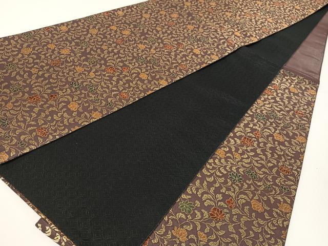 平和屋着物●紋屋井関　御寮織　両面　六通柄袋帯　更紗唐草文　金糸　正絹　逸品　CABG1844vp