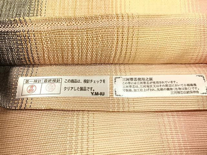 平和屋着物●両面　太鼓柄袋帯　紬地　すくい織　蔦の葉花文　正絹　逸品　CABG1848vp