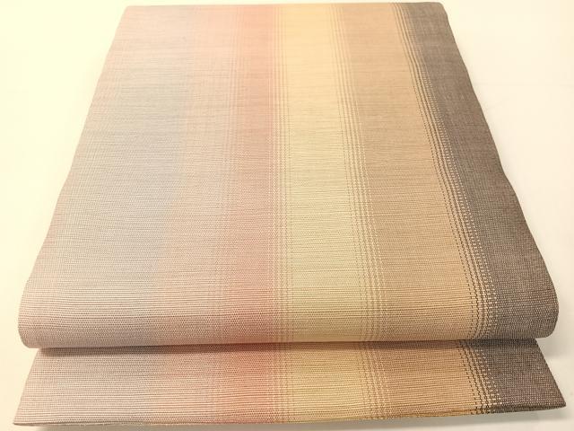 平和屋着物●両面　太鼓柄袋帯　紬地　すくい織　蔦の葉花文　正絹　逸品　CABG1848vp