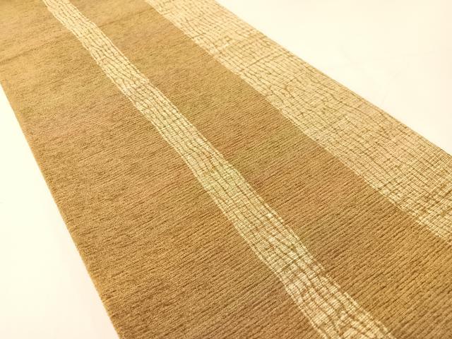 平和屋着物●両面　六通柄袋帯　紬地　モール　杢目間道　正絹　逸品　CABG1856vp