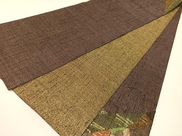 平和屋着物●太鼓柄袋帯　紬地　すくい織　名門錦華倉苑　金糸　正絹　逸品　CABG1859vp