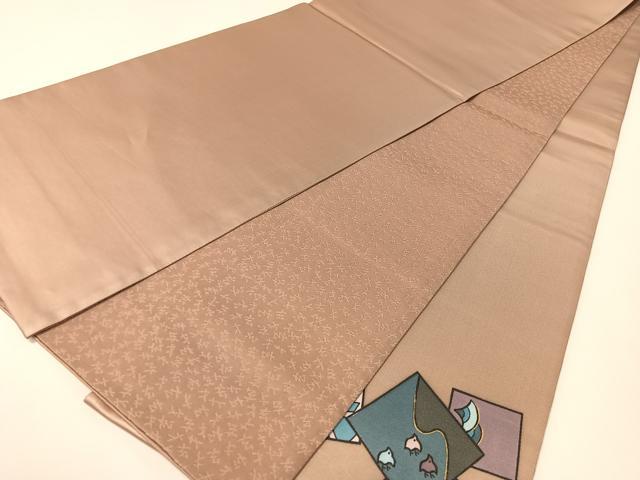 平和屋着物●染色の魔術師　染乃座・大久保玄才　そめのざ玄才　太鼓柄袋帯　色紙吉祥花文　金彩　引箔　正絹　逸品　CABG1865vp