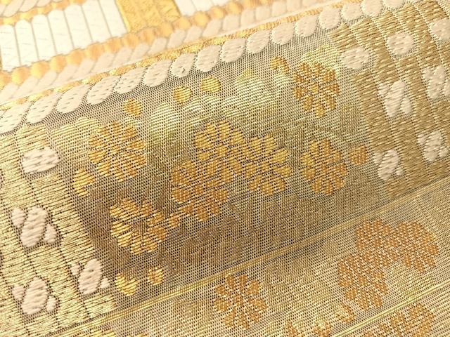 平和屋着物●六通柄　本袋帯　唐織　匠琳　吉祥花文　金糸　正絹　逸品　CABG1866vp
