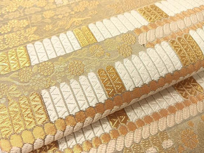 平和屋着物●六通柄　本袋帯　唐織　匠琳　吉祥花文　金糸　正絹　逸品　CABG1866vp