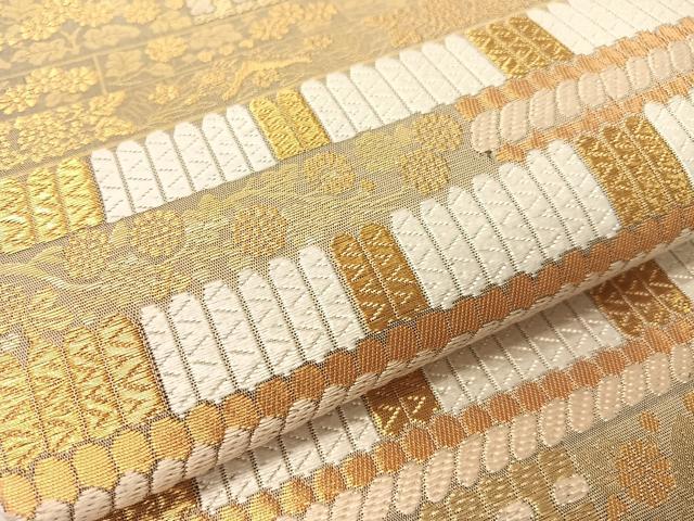 平和屋着物●六通柄　本袋帯　唐織　匠琳　吉祥花文　金糸　正絹　逸品　CABG1866vp