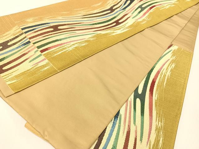 平和屋着物●西陣　白綾苑大庭　六通柄袋帯　霞文　金糸　正絹　逸品　CABG1883vp