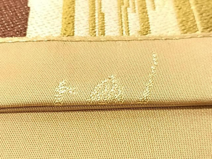 平和屋着物●西陣　白綾苑大庭　六通柄袋帯　霞文　金糸　正絹　逸品　CABG1883vp