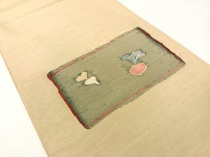 平和屋着物●太鼓柄袋帯　すくい織　成り物　正絹　逸品　CABG1885vp