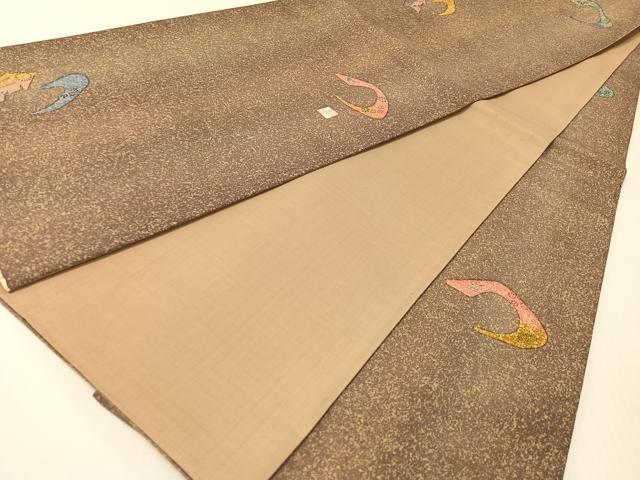 平和屋着物●本場大島紬　全通柄袋帯　作家物　松皮菱風景文　正絹　逸品　CABG1889vp
