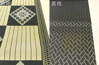 平和屋着物●両面　全通柄袋帯　市松吉祥文　三越扱い　正絹　逸品　CABG1892vp