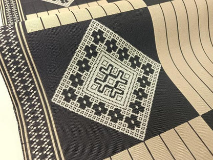 平和屋着物●両面　全通柄袋帯　市松吉祥文　三越扱い　正絹　逸品　CABG1892vp