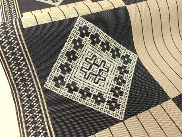 平和屋着物●両面　全通柄袋帯　市松吉祥文　三越扱い　正絹　逸品　CABG1892vp