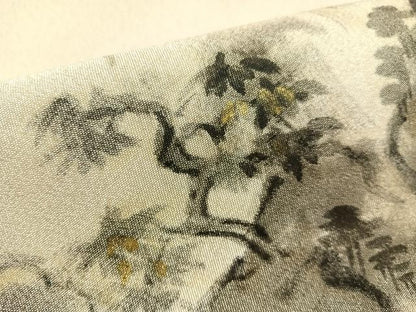 平和屋着物●九寸名古屋帯　手描き　綴れ　風景文　金彩　正絹　逸品　CABG1897vp