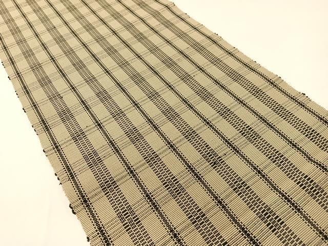 平和屋着物●八寸名古屋帯　格子柄　正絹　逸品　CABG1907vp