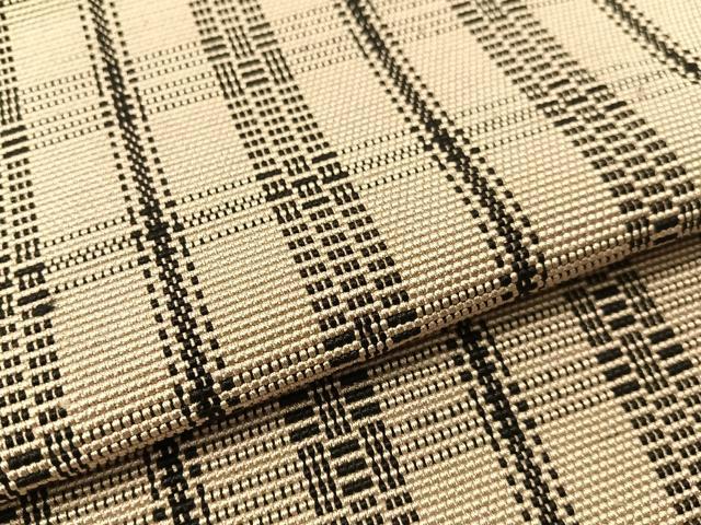 平和屋着物●八寸名古屋帯　格子柄　正絹　逸品　CABG1907vp