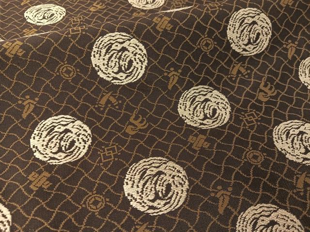 平和屋着物●両面　全通柄袋帯　草花文　黒地　正絹　逸品　CABG1908vp
