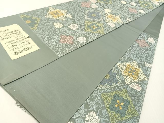 平和屋着物●西陣　志都香謹製　六通柄袋帯　更紗唐織　金糸　証紙付き　正絹　逸品　未使用　CABG1912vp