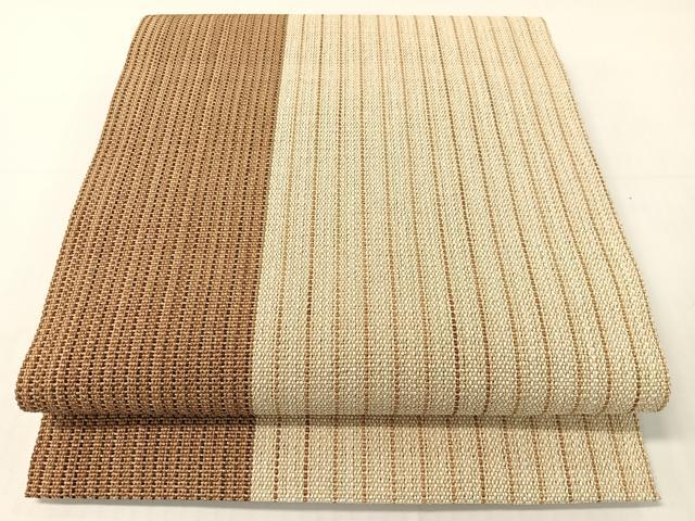 平和屋着物●八寸名古屋帯　間道　絹科布　逸品　未使用　CABG1913vp