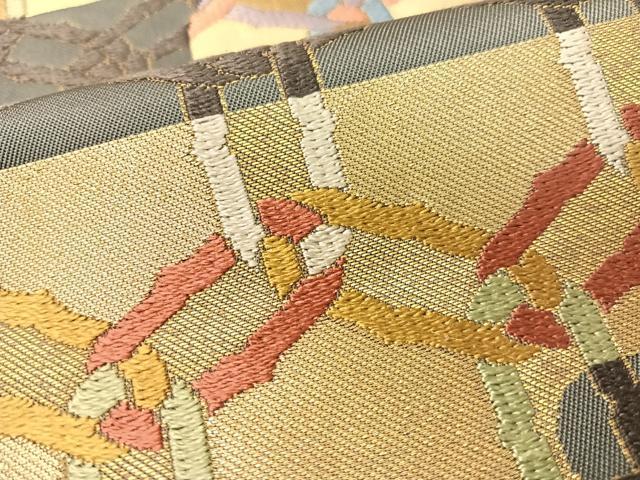 平和屋着物●西陣　川島織物　六通柄　本袋帯　唐織　霞吉祥文　金糸　正絹　逸品　CABG1927vp