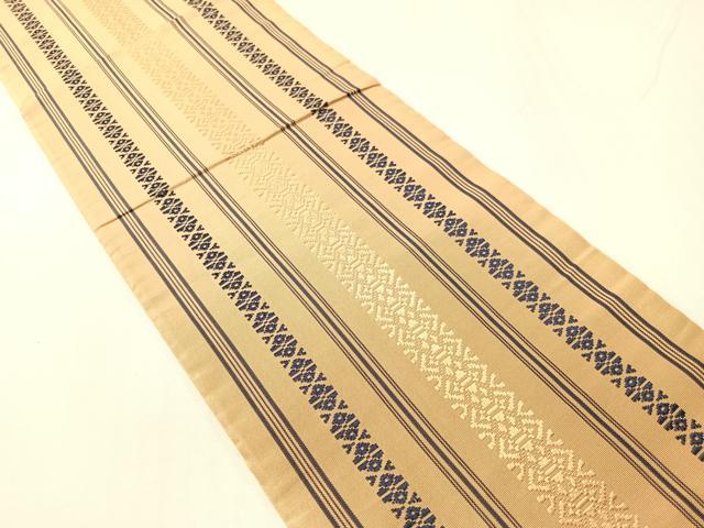 平和屋着物●本場筑前博多織　半幅帯　献上　正絹　逸品　CABG1929vp
