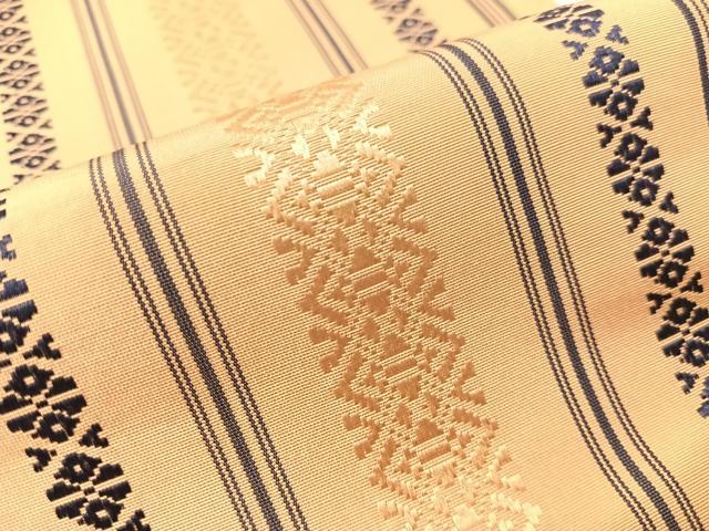 平和屋着物●本場筑前博多織　半幅帯　献上　正絹　逸品　CABG1929vp
