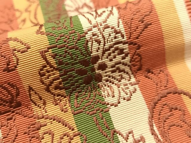 平和屋着物●本場筑前博多織　半幅帯　更紗間道　正絹　逸品　CABG1930vp