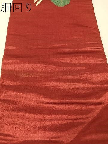 平和屋着物●アンティーク　大正ロマン　総手刺繍　九寸名古屋帯　跳び兎　金銀糸　正絹　逸品　CABG1946vp
