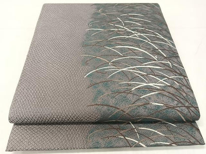 平和屋着物●六通柄袋帯　唐織　芝草文　正絹　逸品　未使用　CABG1952vp