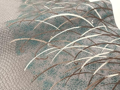 平和屋着物●六通柄袋帯　唐織　芝草文　正絹　逸品　未使用　CABG1952vp