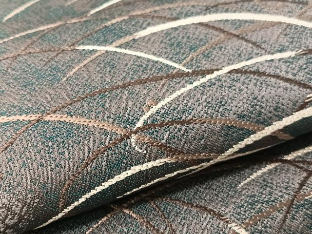 平和屋着物●六通柄袋帯　唐織　芝草文　正絹　逸品　未使用　CABG1952vp