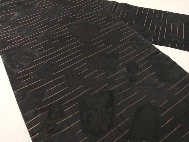 平和屋着物●アンティーク　大正ロマン　全通柄　九寸名古屋帯　将棋駒　黒地　正絹　逸品　CABG1957vp