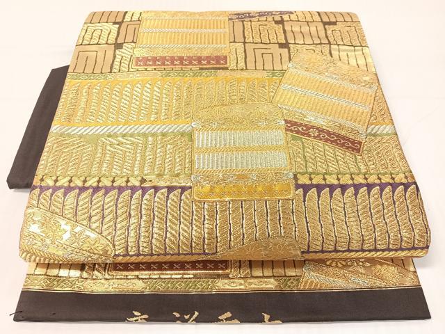 平和屋着物●つけ帯　慶祥重文　鎧威　金銀糸　正絹　逸品　CABG1960vp