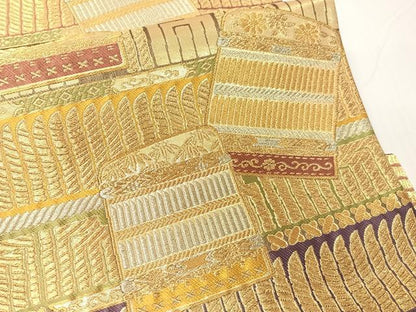 平和屋着物●つけ帯　慶祥重文　鎧威　金銀糸　正絹　逸品　CABG1960vp