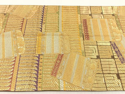 平和屋着物●つけ帯　慶祥重文　鎧威　金銀糸　正絹　逸品　CABG1960vp