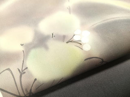 平和屋着物●塩瀬　つけ帯　手描き　草花文　正絹　逸品　未使用　CABG1962vp
