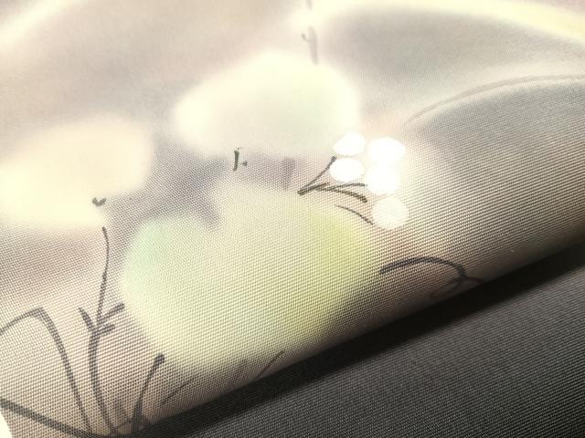 平和屋着物●塩瀬　つけ帯　手描き　草花文　正絹　逸品　未使用　CABG1962vp