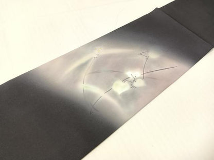 平和屋着物●塩瀬　つけ帯　手描き　草花文　正絹　逸品　未使用　CABG1962vp