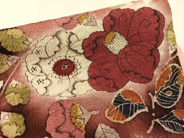 平和屋着物●つけ帯　手描き　絞り　辻が花　鬼しぼ縮緬　正絹　逸品　CABG1964vp