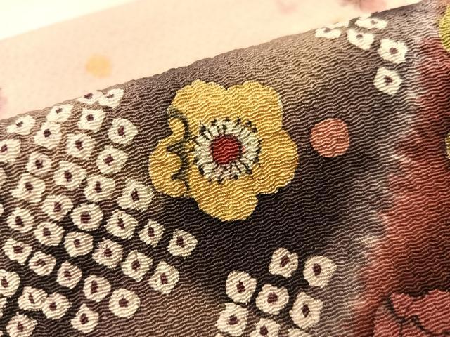 平和屋着物●つけ帯　手描き　絞り　辻が花　鬼しぼ縮緬　正絹　逸品　CABG1964vp